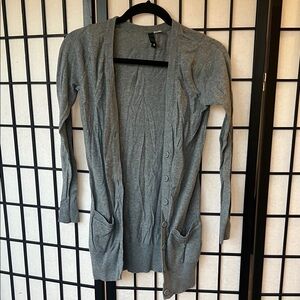 Gray Button-Up Women's Sweater